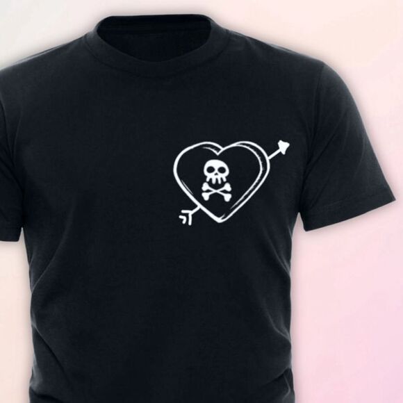 Anti-Valentine’s Day, Skull Heart Tee, Unisex, Sizes 2T-5T - Picture 5 of 5